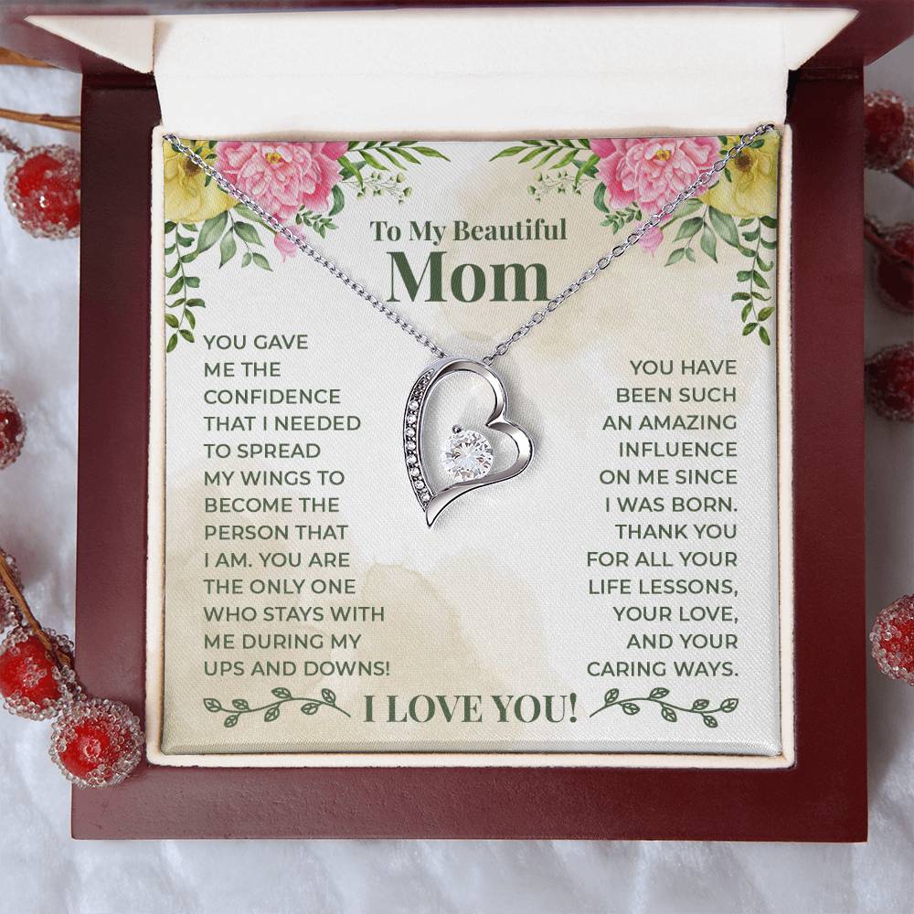 To My Beautiful Mom Forever Love Necklace
