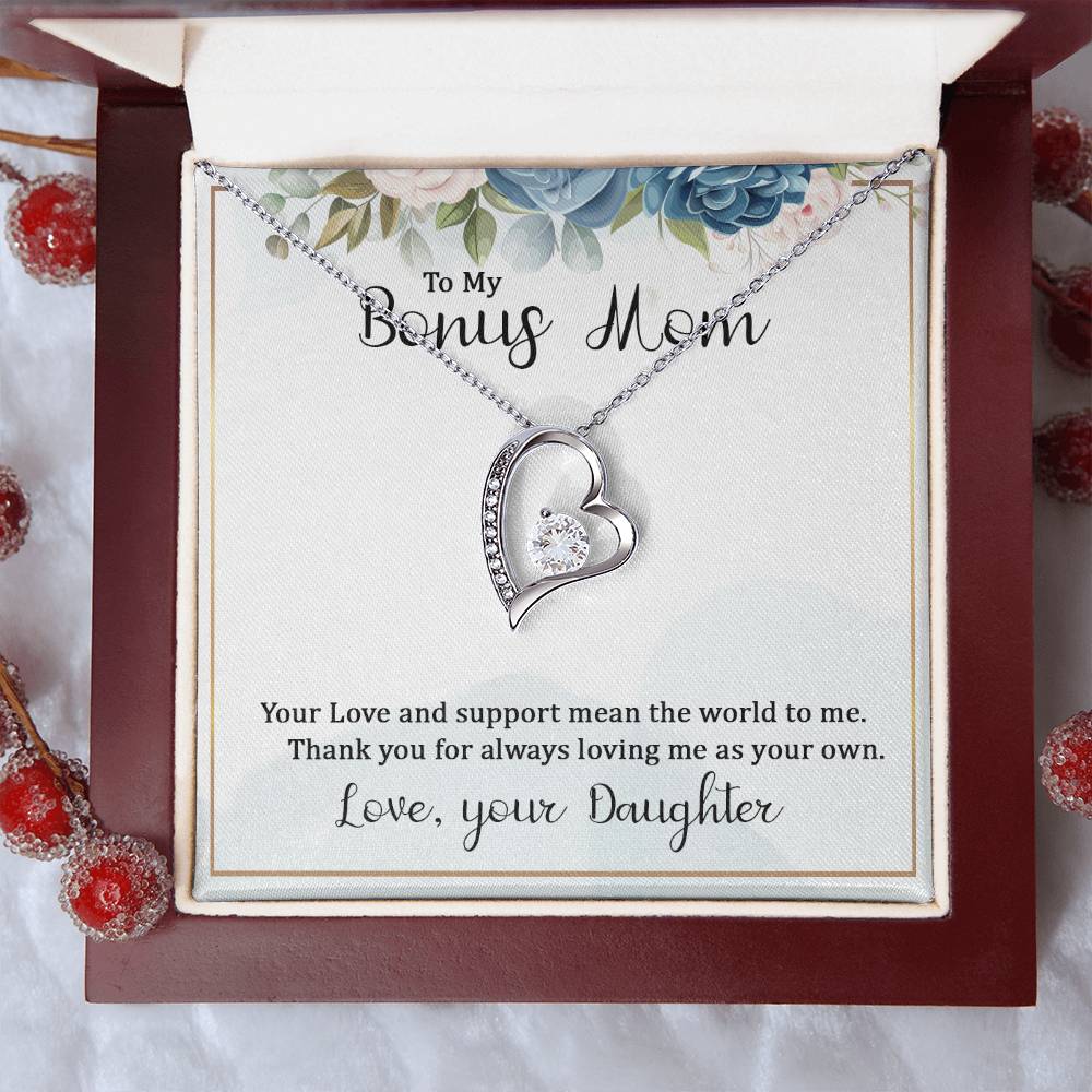 To My Bonus Mom - From Daughter Forever Love Necklace