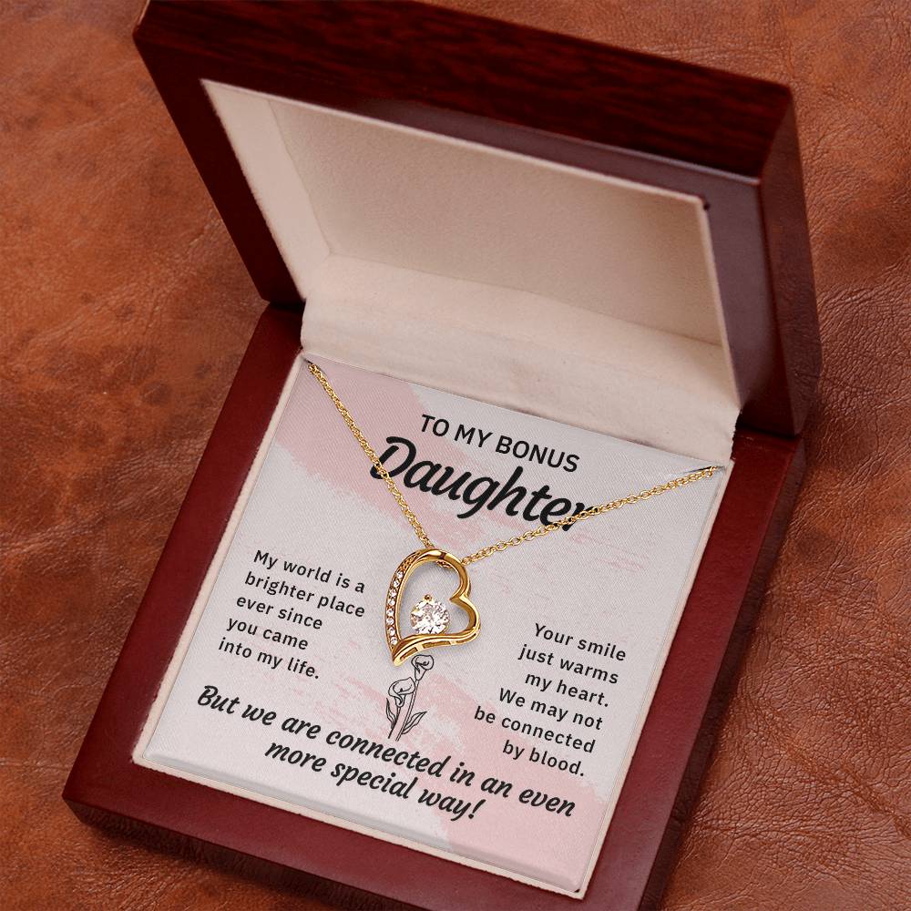 To My Bonus Daughter Forever Love Necklace
