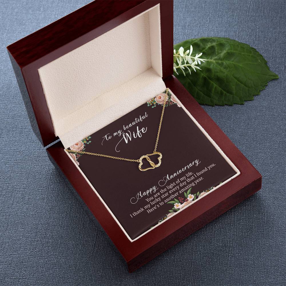 To My Beautiful Wife - Happy Anniversary - Everlasting Love Necklace