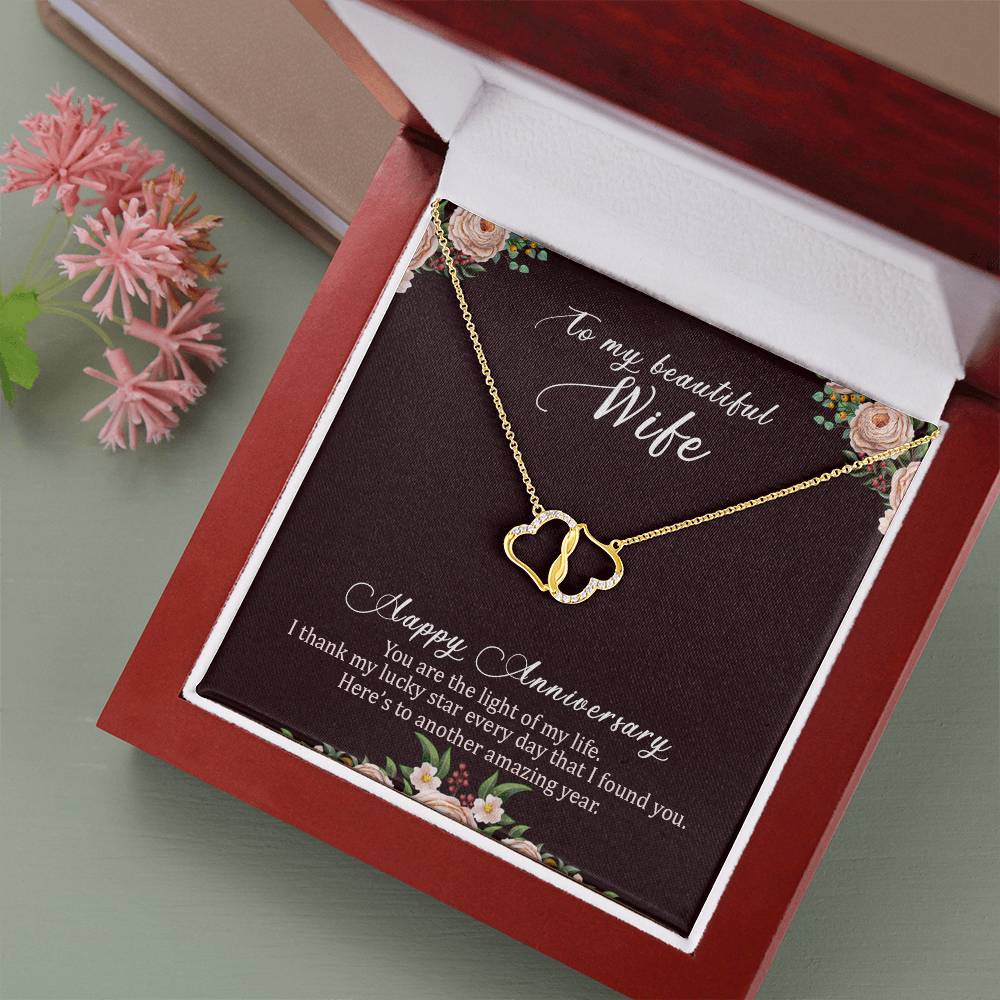 To My Beautiful Wife - Happy Anniversary - Everlasting Love Necklace