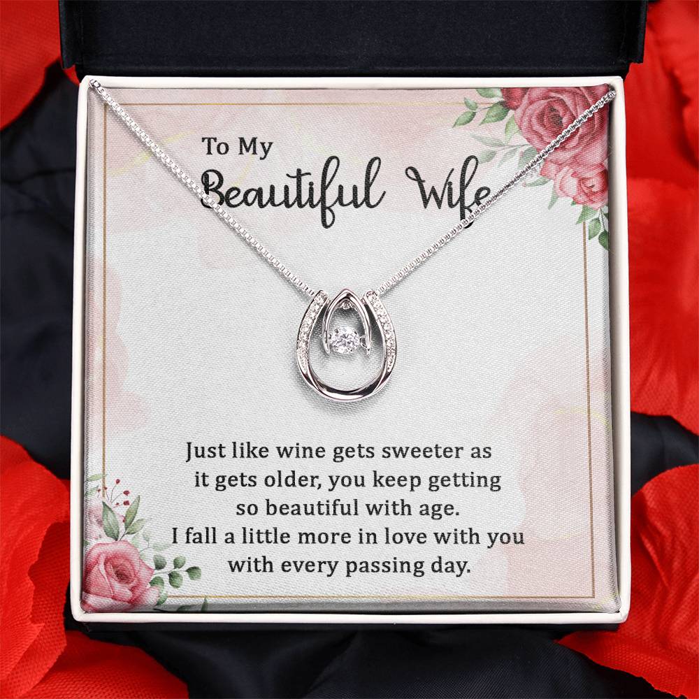 To My Beautiful Wife - In Love With You - Lucky In Love Necklace