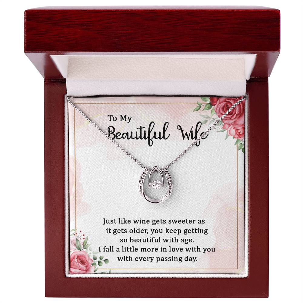 To My Beautiful Wife - In Love With You - Lucky In Love Necklace