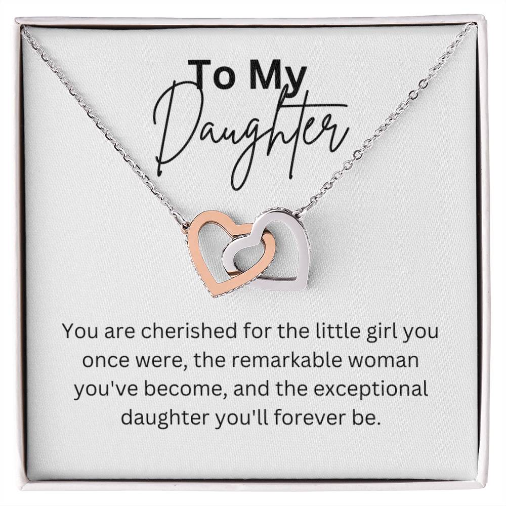 To My Daughter - Interlocking Hearts Necklace