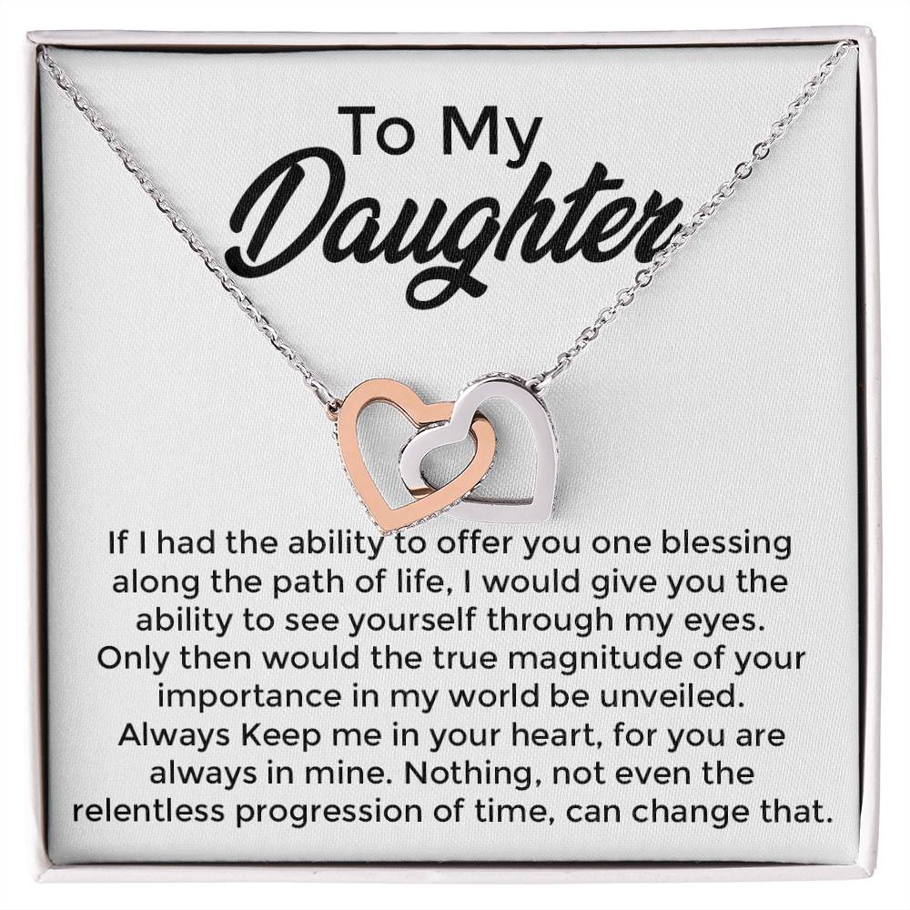 To My Daughter - Interlocked Hearts Necklace