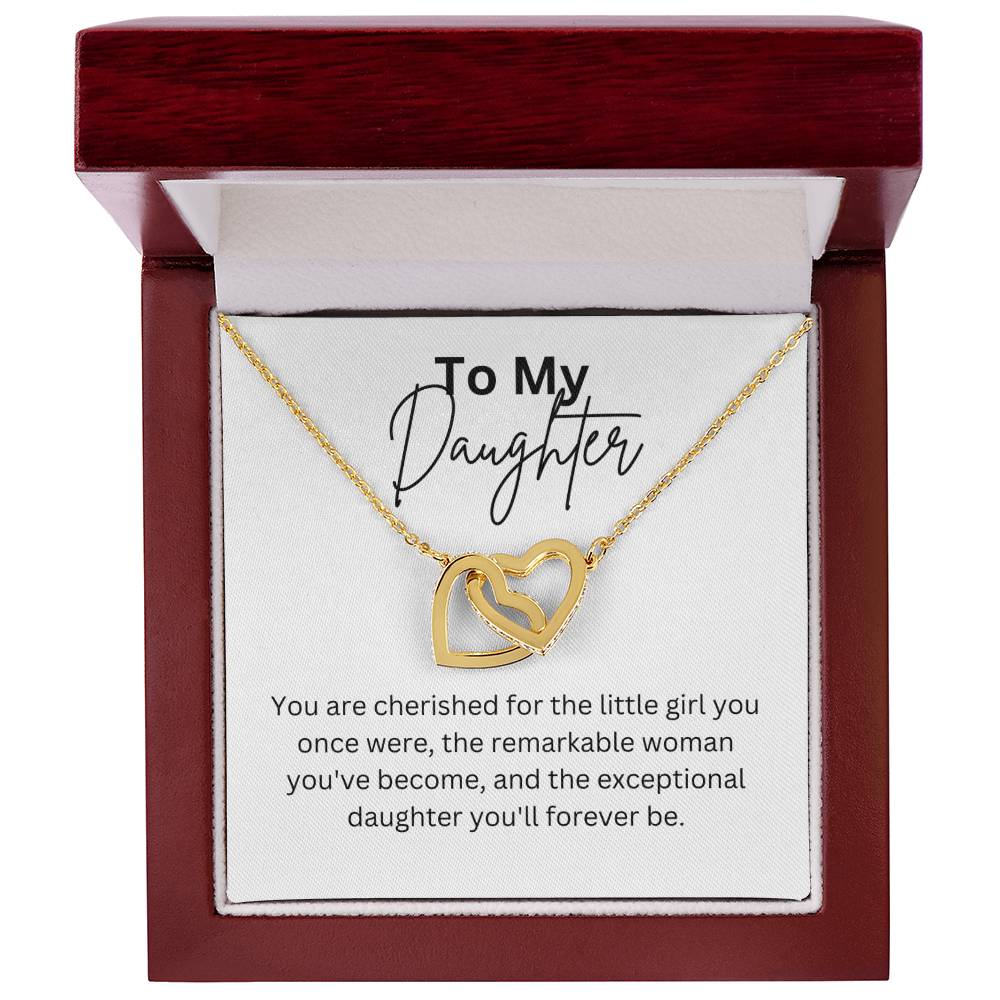 To My Daughter - Interlocking Hearts Necklace