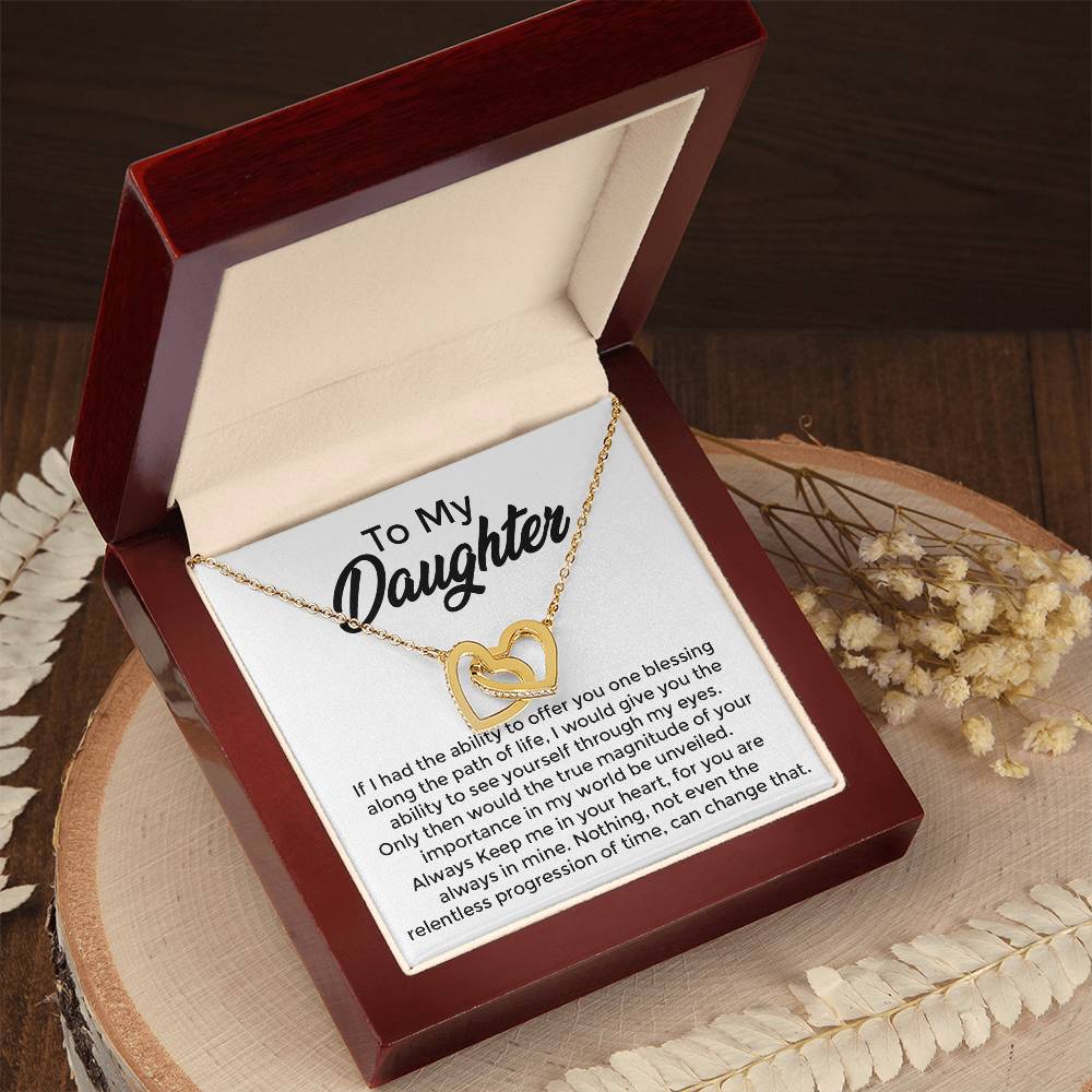 To My Daughter - Interlocked Hearts Necklace