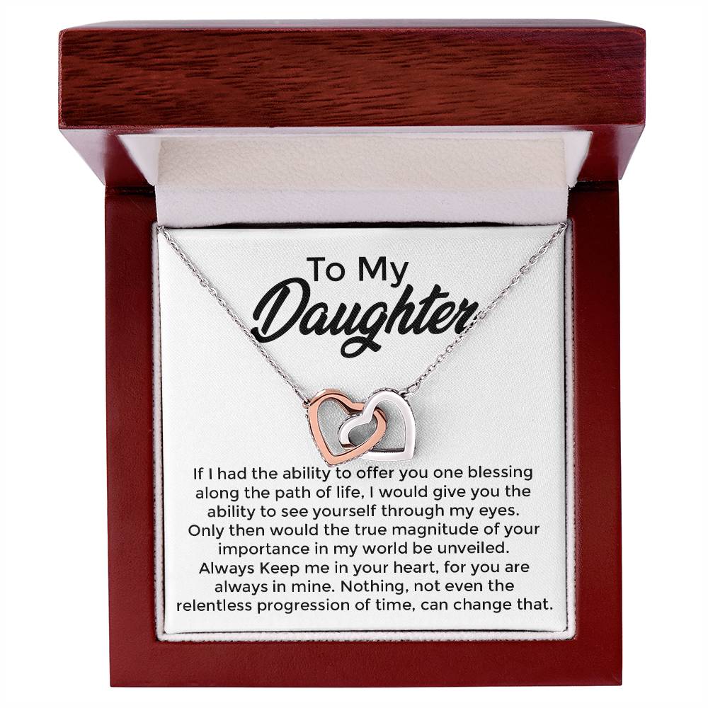 To My Daughter - Interlocked Hearts Necklace