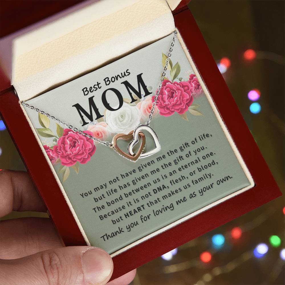 Best Bonus Mom Interlocking Hearts Necklace