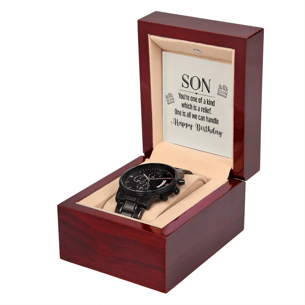 Black Chronograph Watch - For Son Happy Birthday