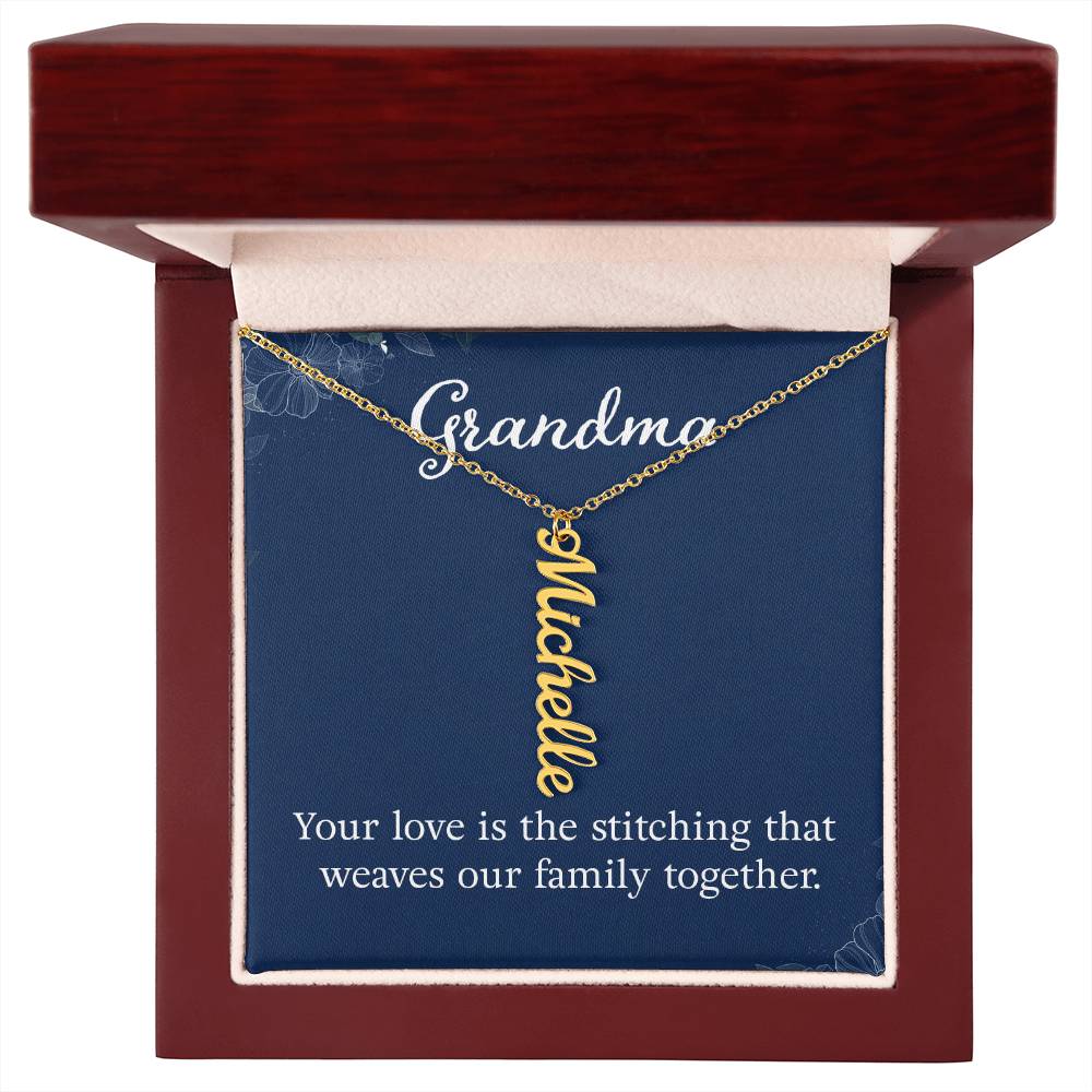 Multi Vertical Name Necklace - For Grandma Your Love