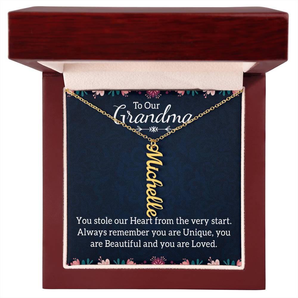 Multi Vertical Name Necklace - For Grandma You Are Loved