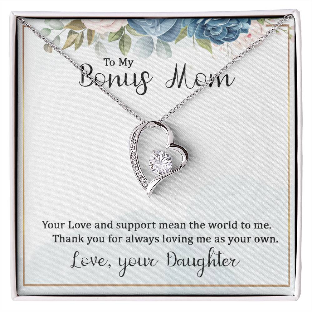 To My Bonus Mom - From Daughter Forever Love Necklace