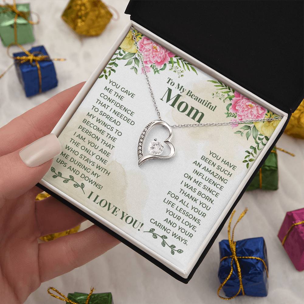 To My Beautiful Mom Forever Love Necklace