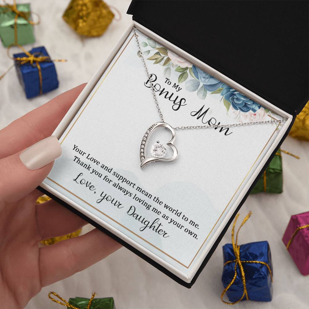 To My Bonus Mom - From Daughter Forever Love Necklace