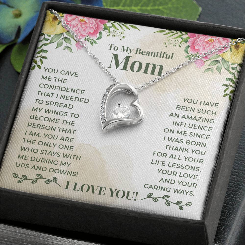 To My Beautiful Mom Forever Love Necklace