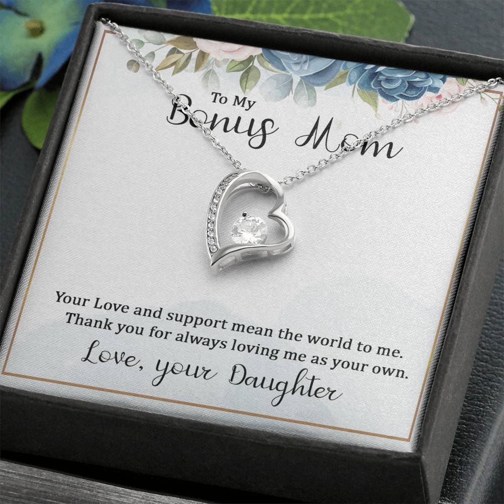 To My Bonus Mom - From Daughter Forever Love Necklace