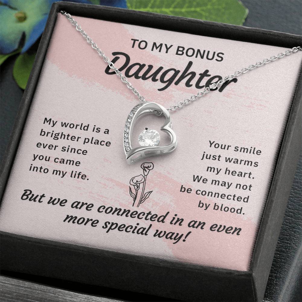 To My Bonus Daughter Forever Love Necklace