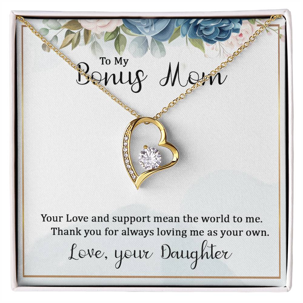 To My Bonus Mom - From Daughter Forever Love Necklace