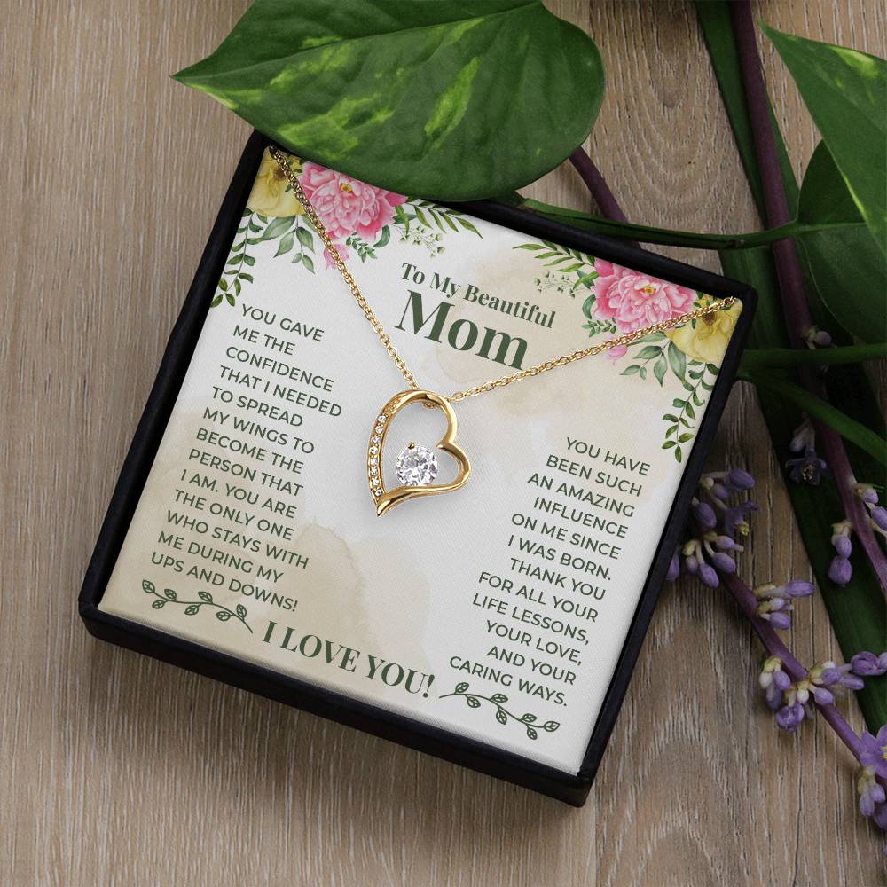 To My Beautiful Mom Forever Love Necklace