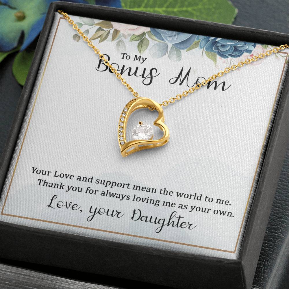To My Bonus Mom - From Daughter Forever Love Necklace