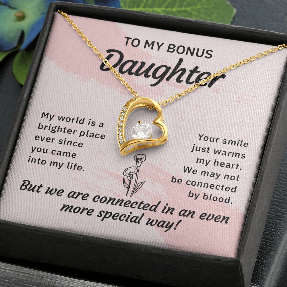 To My Bonus Daughter Forever Love Necklace