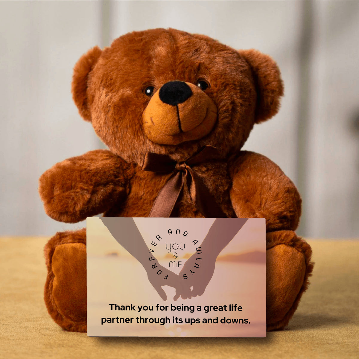 You and Me Teddy Bear with Canvas Message Card - SS1