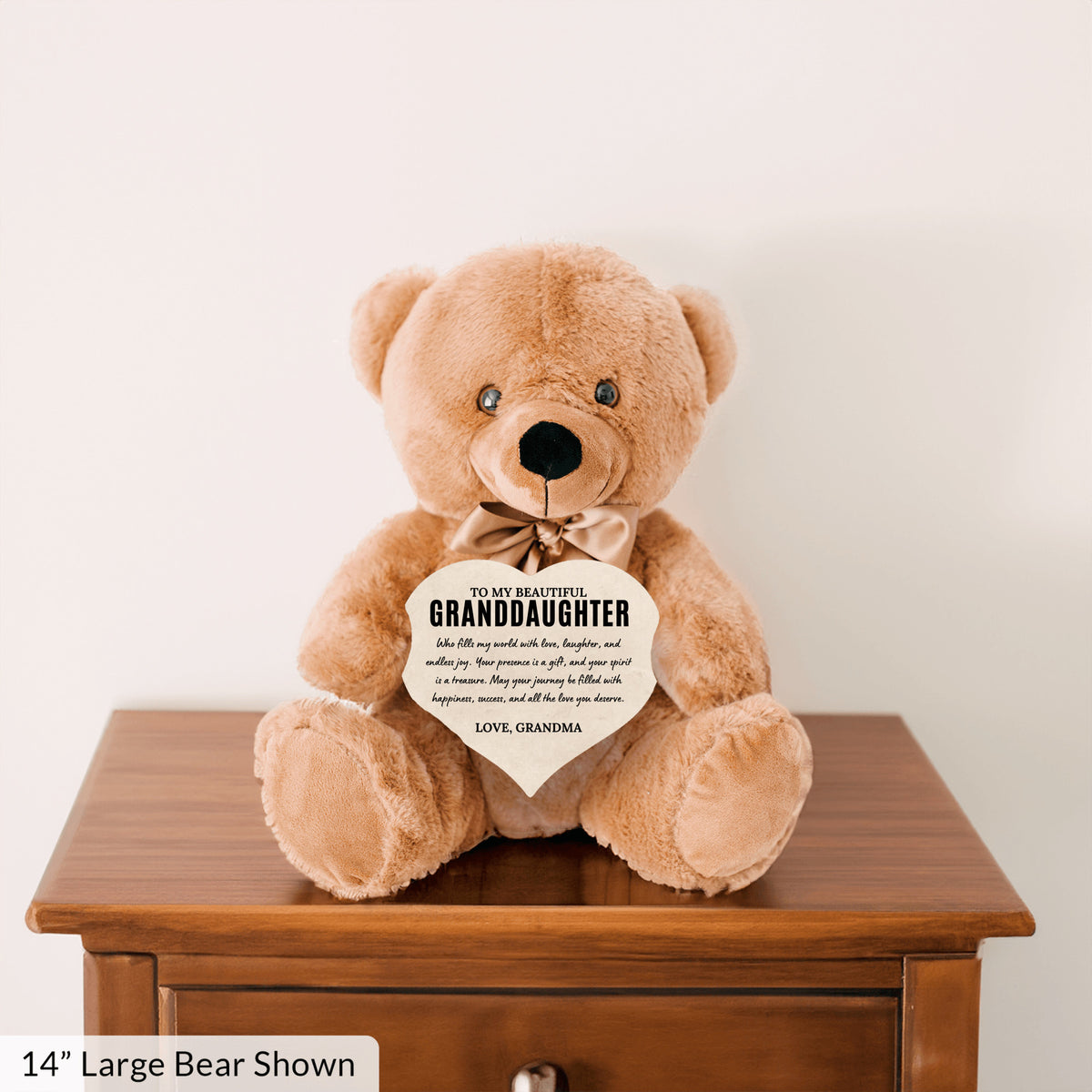 To My Granddaughter - Teddy Bear with Heart Sign - SS1