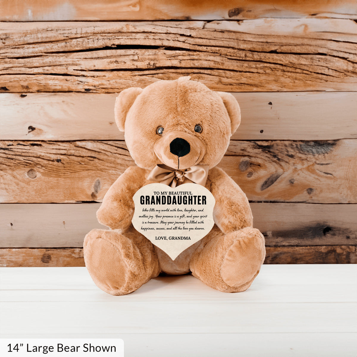 To My Granddaughter - Teddy Bear with Heart Sign - SS1