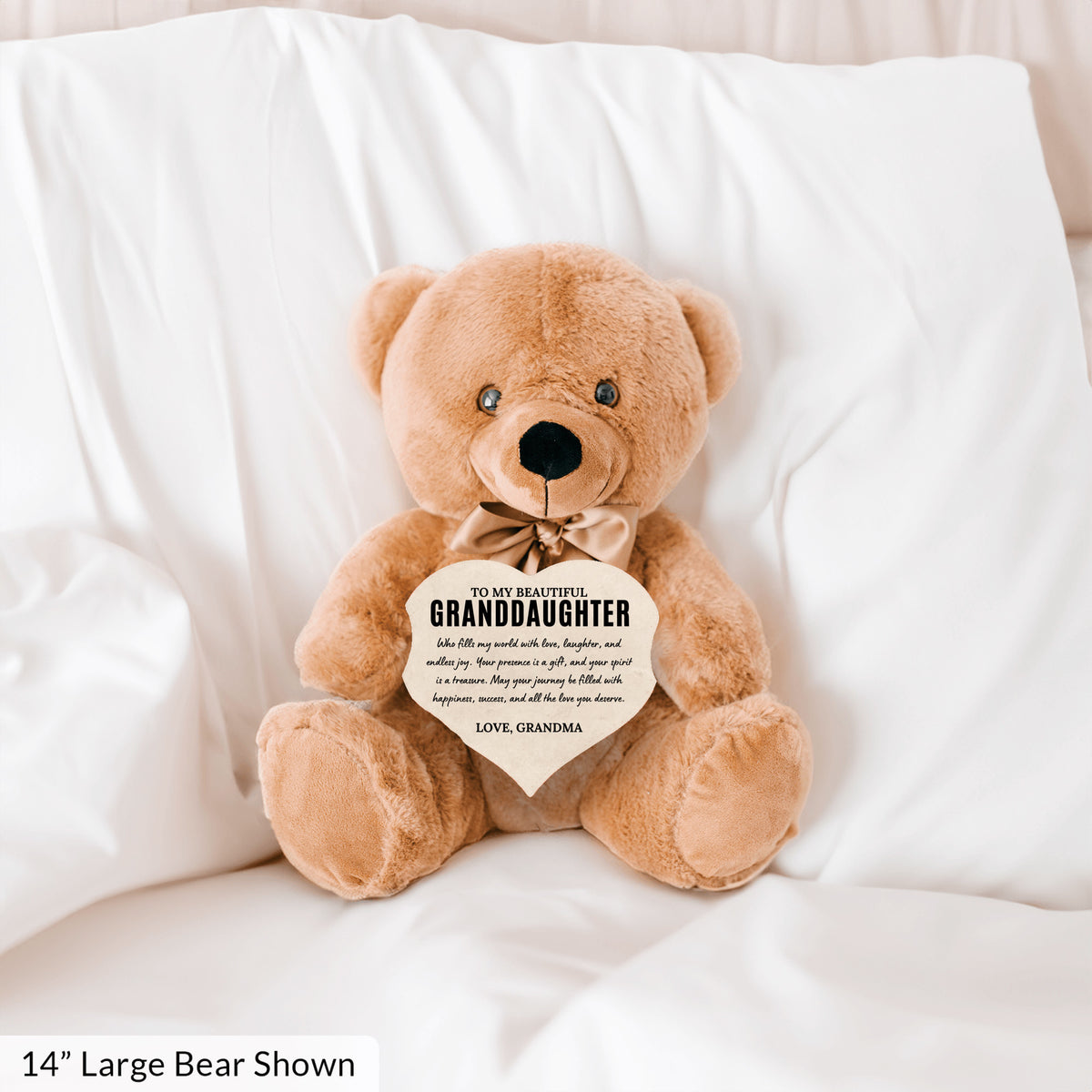 To My Granddaughter - Teddy Bear with Heart Sign - SS1