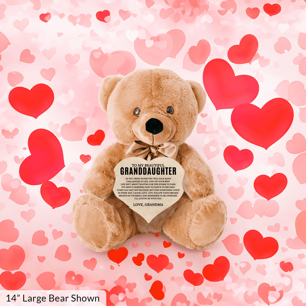 To My Granddaughter - Teddy Bear with Heart Sign - SS2