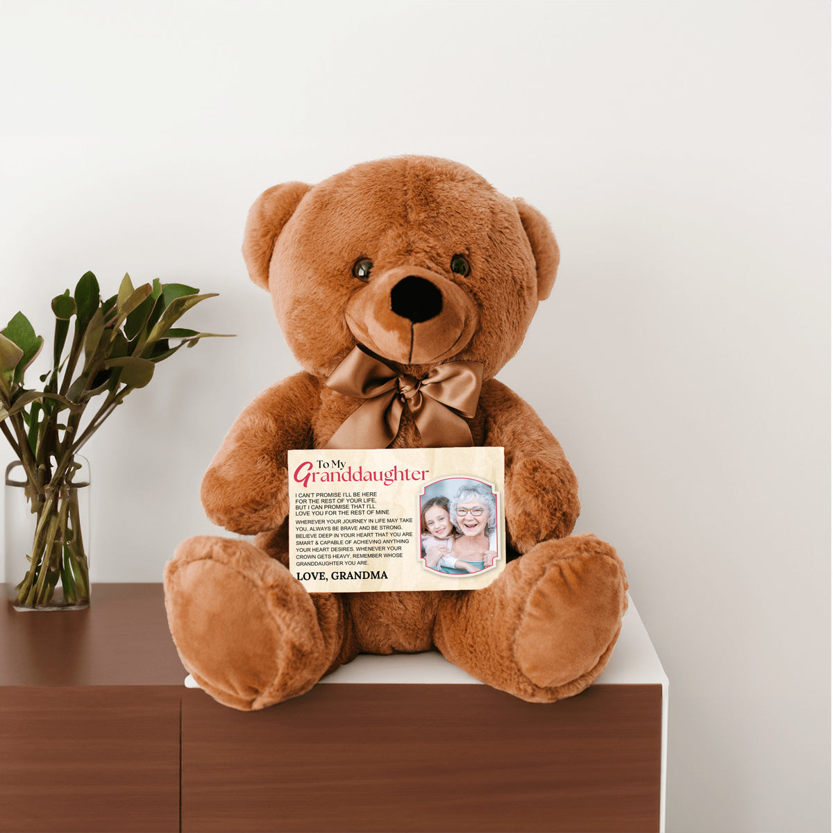 To My Granddaughter Teddy Bear with Canvas Message Card (Photo Upload) - SS16