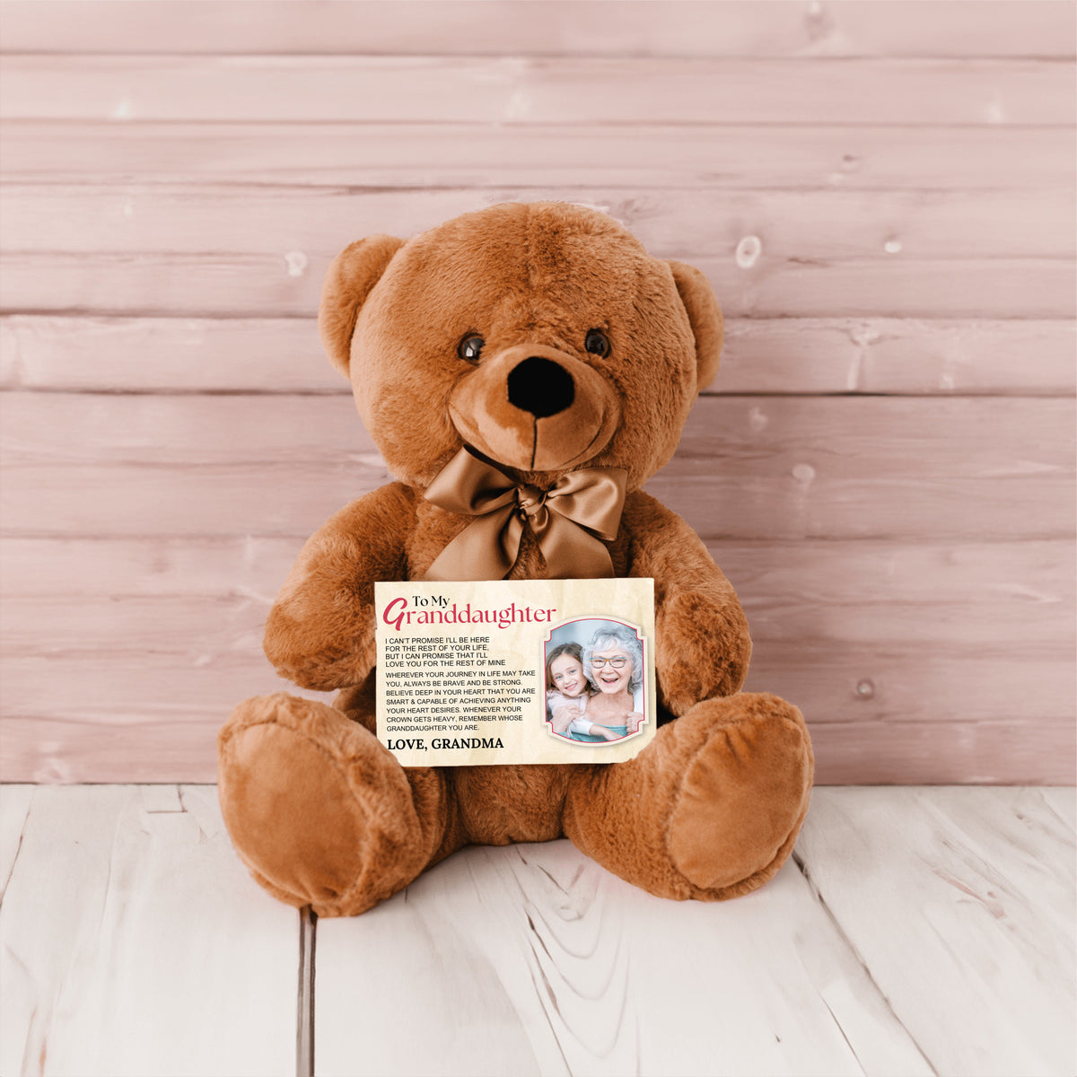 To My Granddaughter Teddy Bear with Canvas Message Card (Photo Upload) - SS16