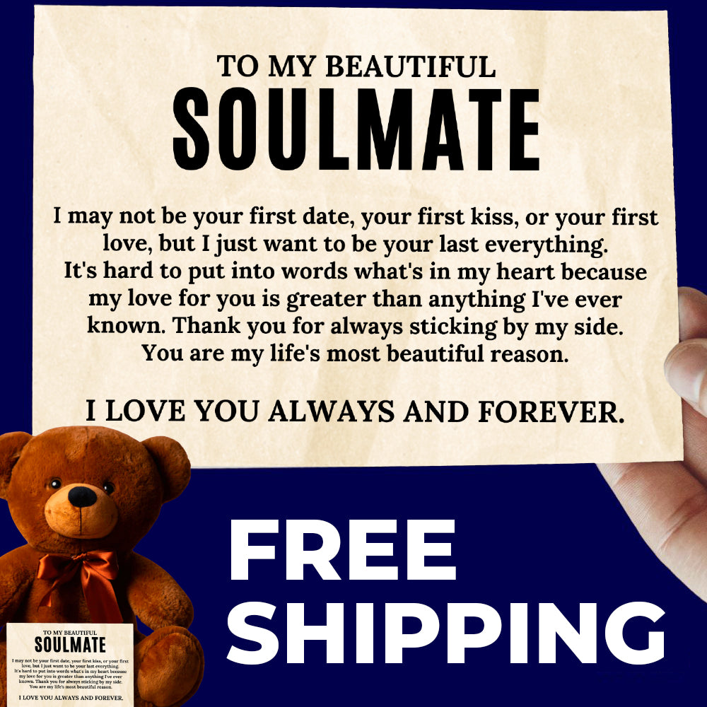 To My Soulmate Teddy Bear with Canvas Message Card - SS9