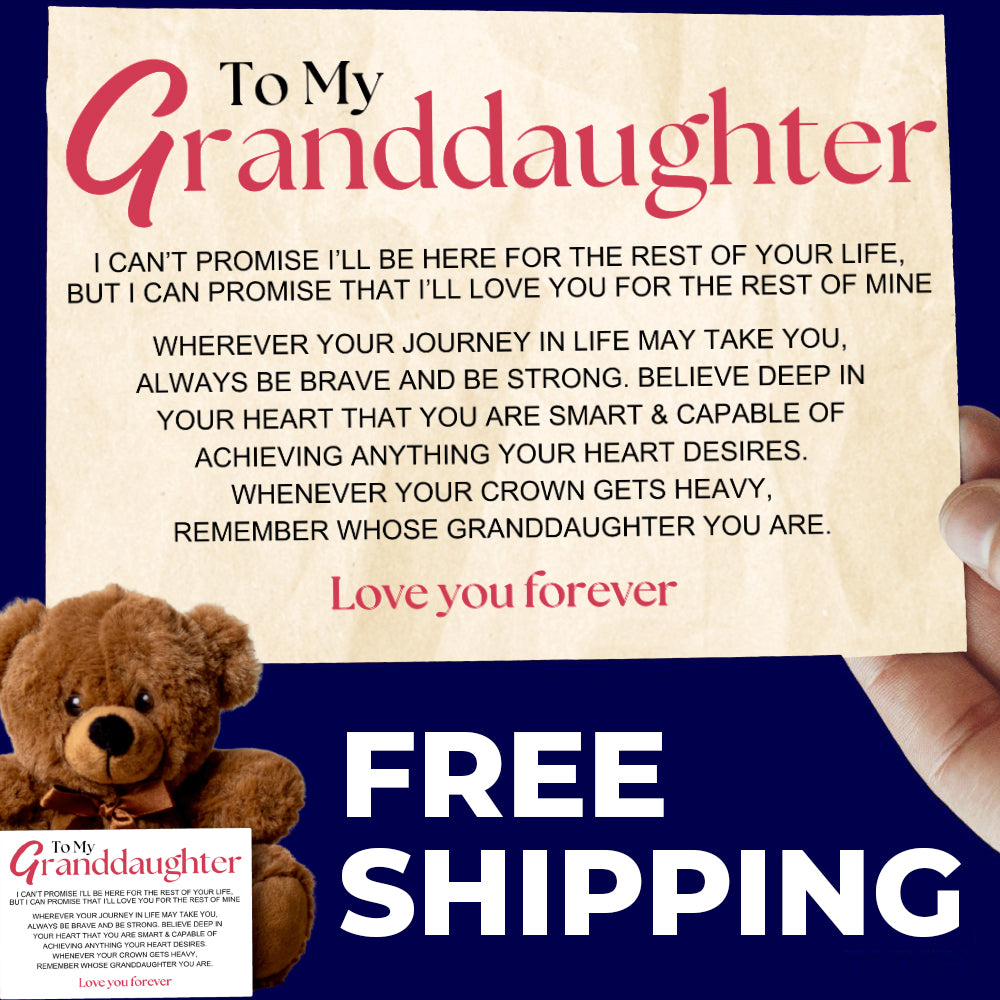 To My Granddaughter 6″ Teddy Bear with Canvas Message Card - SS12