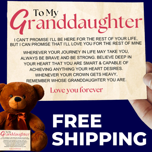 To My Granddaughter 14″ Teddy Bear with Canvas Message Card - SS12