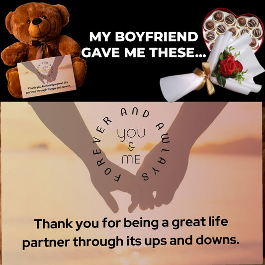 You and Me Teddy Bear with Canvas Message Card - SS1