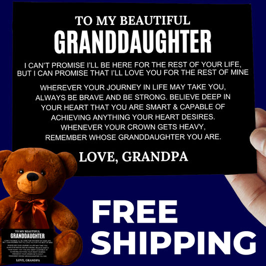 To My Granddaughter 14″ Teddy Bear with Canvas Message Card - SS13