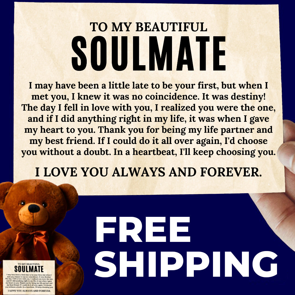 To My Soulmate Teddy Bear with Canvas Message Card - SS8