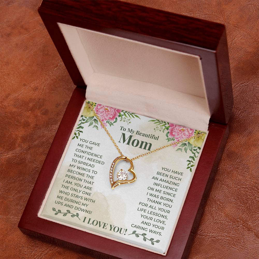 To My Beautiful Mom Forever Love Necklace