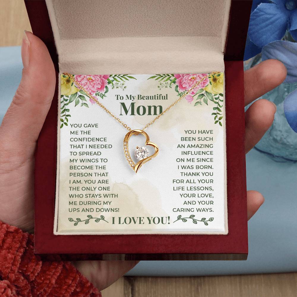 To My Beautiful Mom Forever Love Necklace