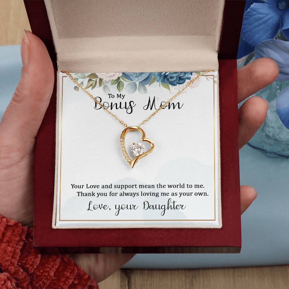 To My Bonus Mom - From Daughter Forever Love Necklace