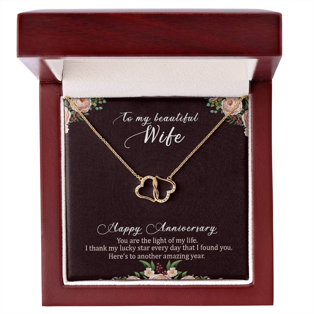 To My Beautiful Wife - Happy Anniversary - Everlasting Love Necklace