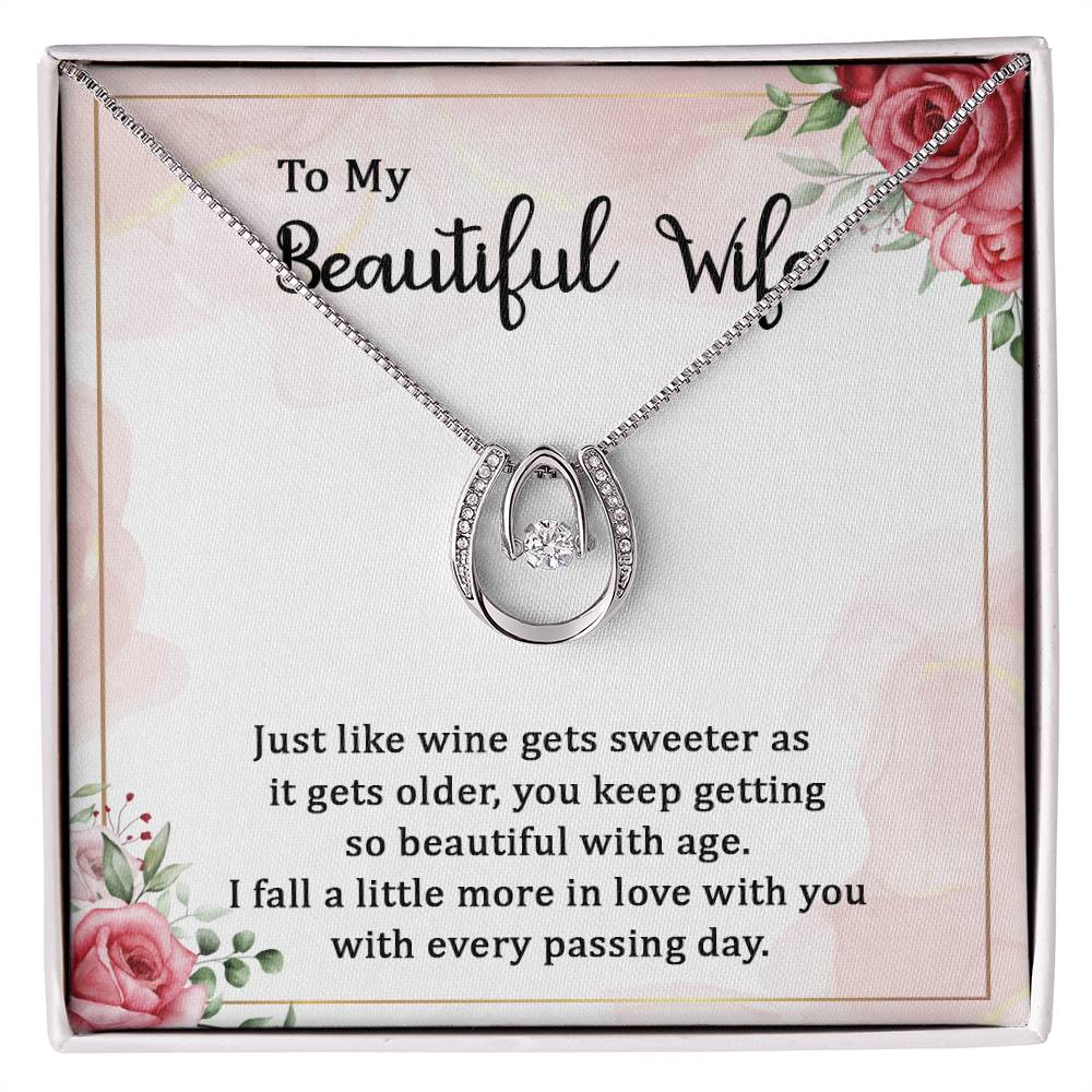 To My Beautiful Wife - In Love With You - Lucky In Love Necklace