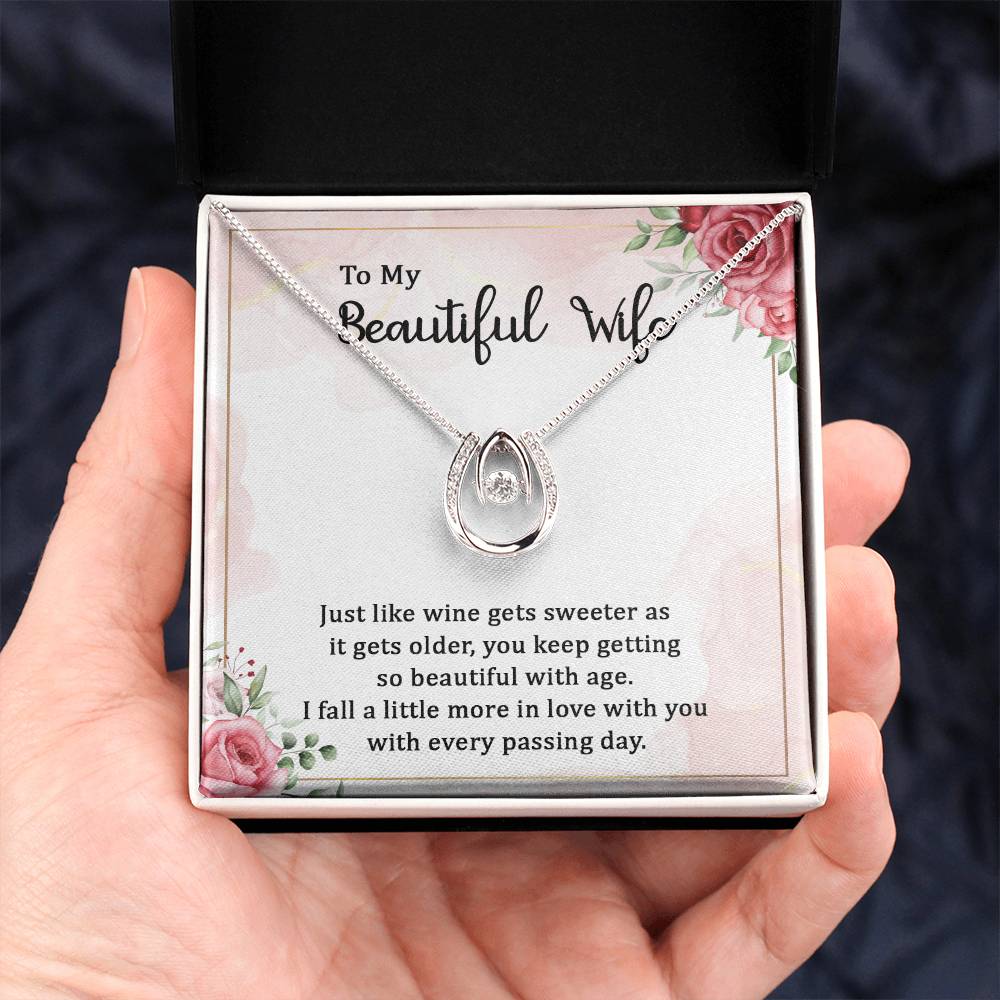 To My Beautiful Wife - In Love With You - Lucky In Love Necklace