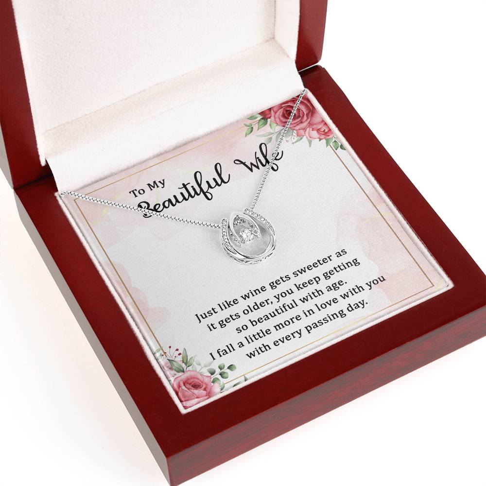 To My Beautiful Wife - In Love With You - Lucky In Love Necklace