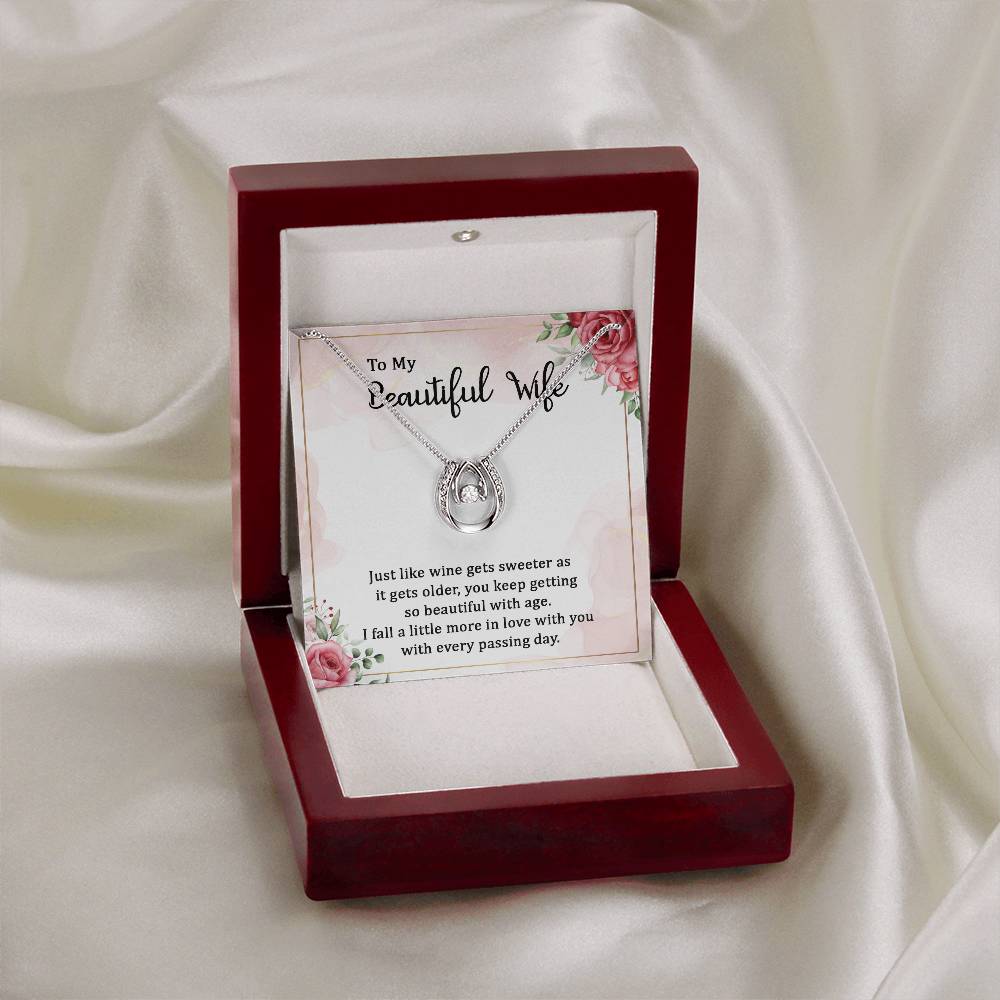 To My Beautiful Wife - In Love With You - Lucky In Love Necklace