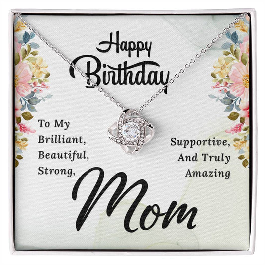 Happy Birthday Mom Love Knot Necklace