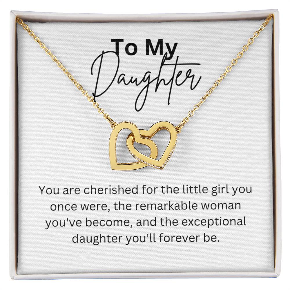 To My Daughter - Interlocking Hearts Necklace