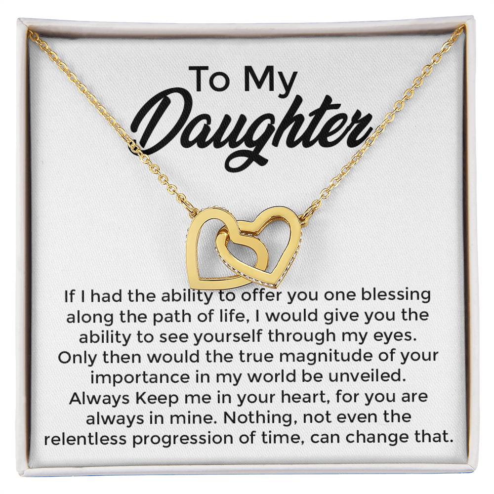 To My Daughter - Interlocked Hearts Necklace